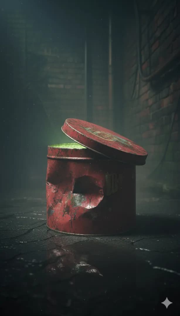 Boîte à biscuits cabossée