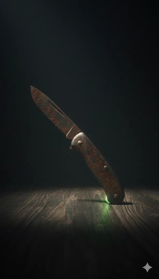 Couteau de poche rouillé