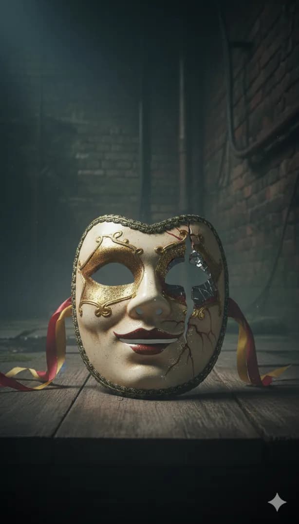 Masque de fête fissuré