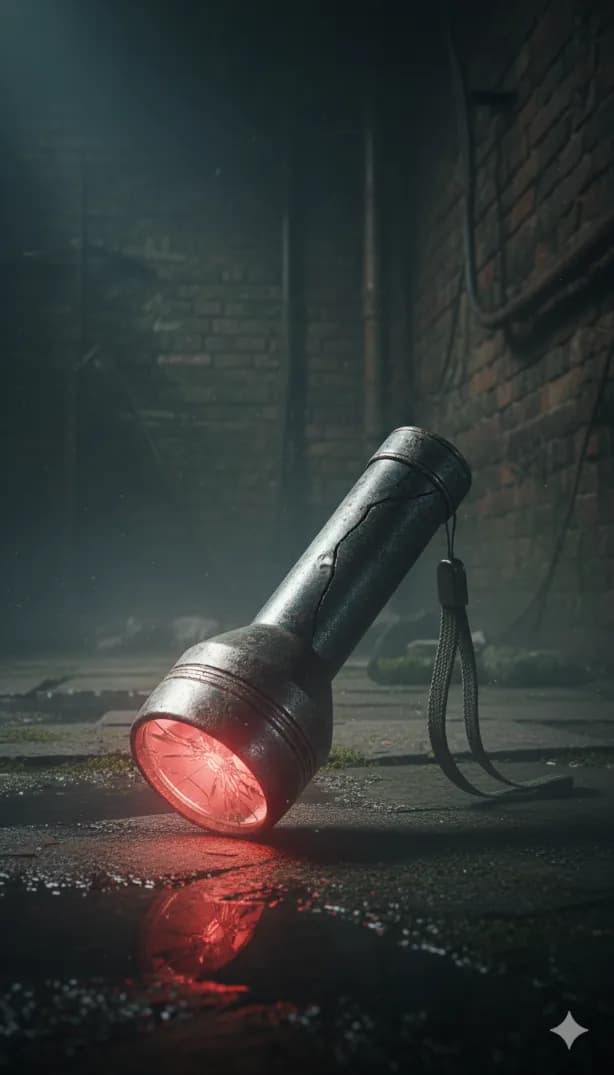 Lampe torche brisée